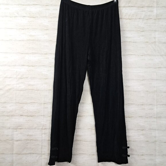 Chicos Travelers Embellished Slinky Knit Pants Size 1 (M/8) - Picture 1 of 5